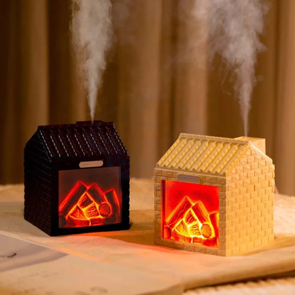 Simulation Charcoal Fire House Humidifier Usb Home Creative Hollow Bedroom Night Light 6