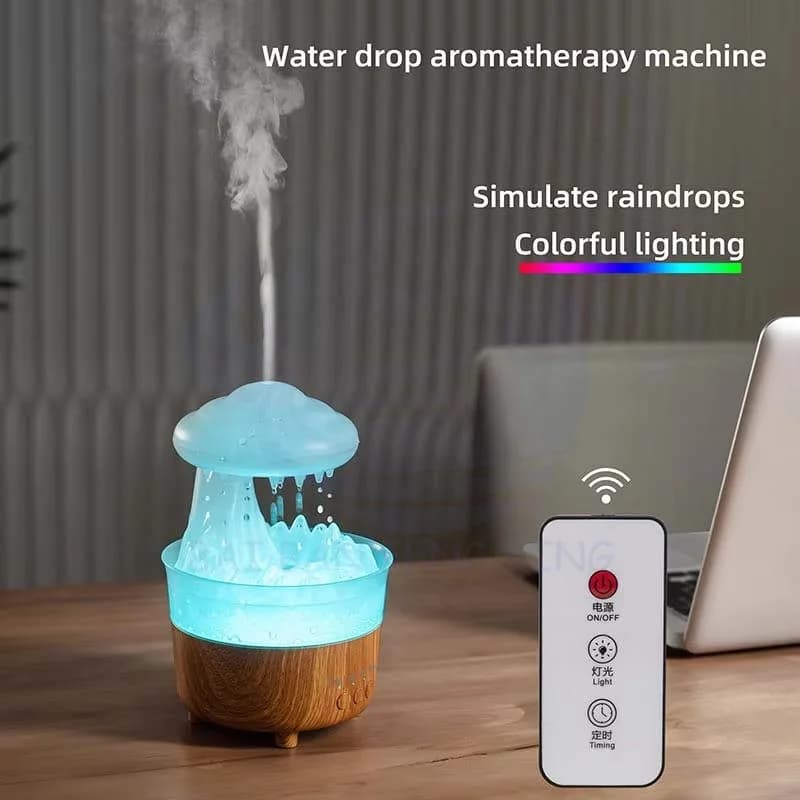 New Cloud Rain Drops Humidifier Aromatherapy Machine Household Creative Seven-colour Atmosphere Atomizer 6
