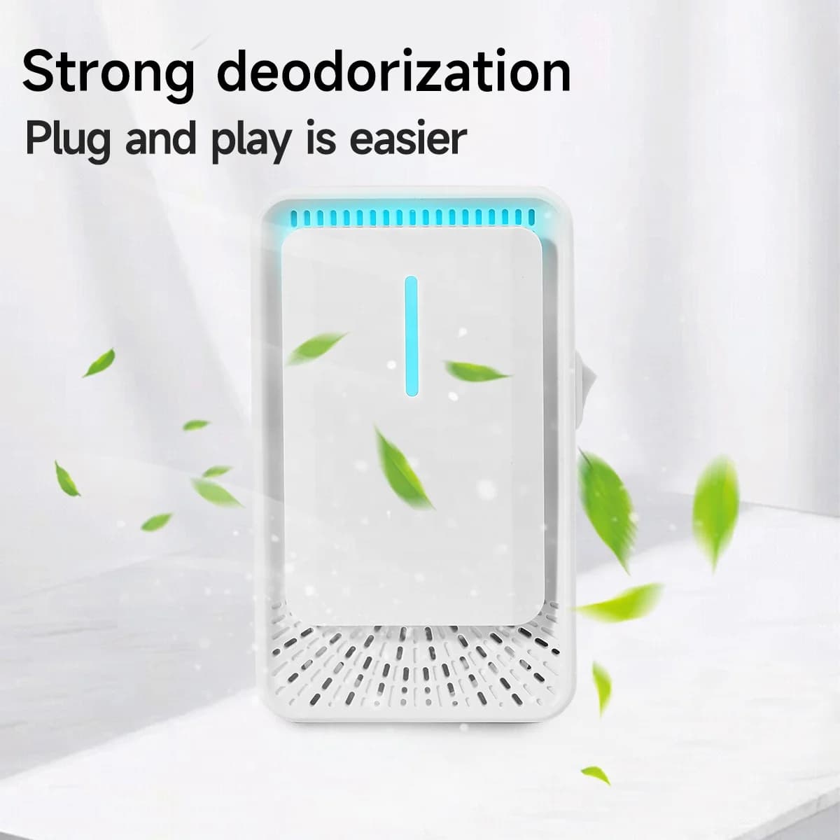 Plug-in Wall Negative Ion Air Purifier USB Powered Air Cleaner with Blue LED Light Odor Remover for Home Kitchen Bedroom