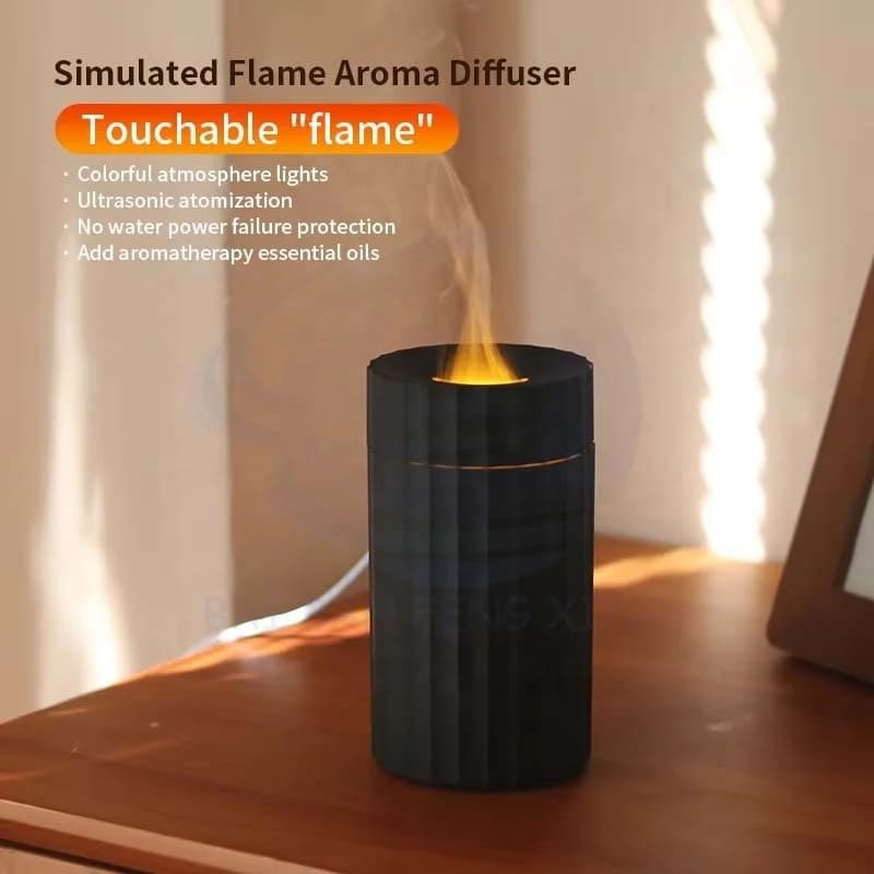 New Creative Simulation Flame Humidifier Home Office Desktop Diffuser Car Seven-colour Flame Aromatherapy Machine 5