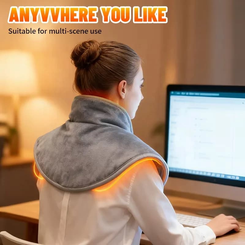 New Heated Vest with Neck Warmer Warm Neck Protector & Full-Body Shawl Essential Winter Warmth 6