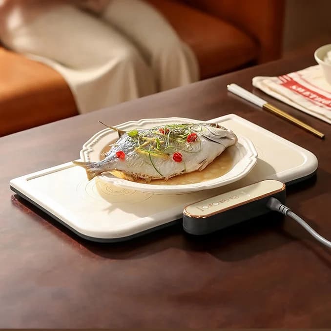 Creative Thermostatic Foldable Warm Vegetable Plate Household Hot Plate Multifunctional Splicing Type Meal Warming Plate 4