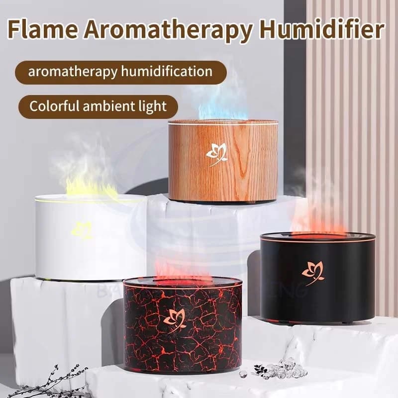New Desktop Diffuser Flame Humidifier Home Quiet Simulation Flame Aromatherapy Machine 6