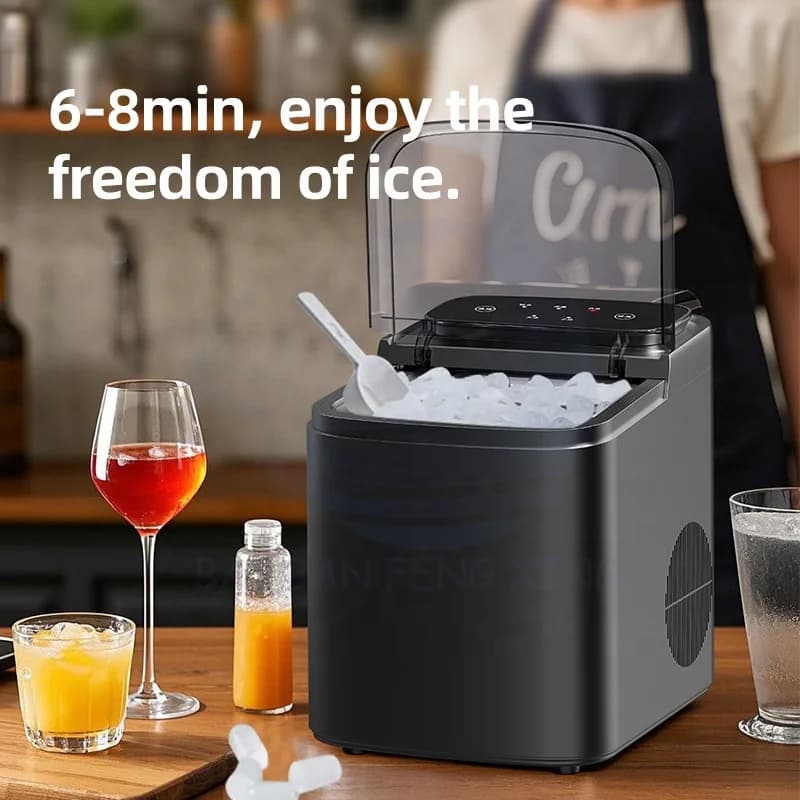 Home Mini Ice Maker Daily Production 12kg Automatic Cleaning Size Ice Adjustable Ice Maker 5
