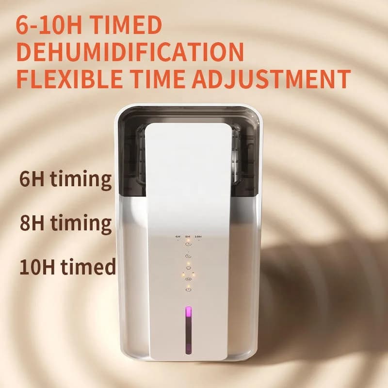 Compact Electric Dehumidifier with Night Light Function Ultra-Quiet Operation for Small Spaces Bathroom RV Moisture Absorption 3