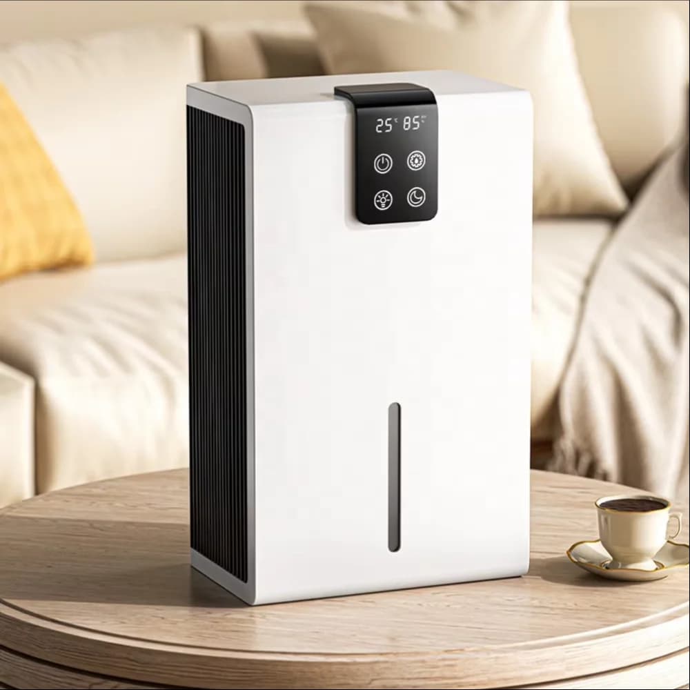 Compact Electric Dehumidifier with External Touch Control Water Level Indicator Sleep Mode Quiet Moisture Absorber for Bedroom 3