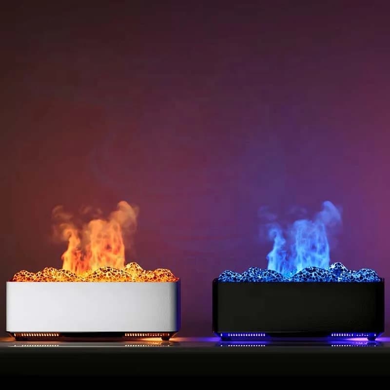 Creative Essential Oil Aromatherapy Machine Diffuser Large Capacity Face Fireplace Flame Ultrasonic Timed Humidifier 3
