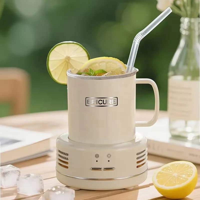 110V Retro Style Electric Cup Cooler Heater Personalized Beverage Temperature Control Mug with Base for Coffee Tea Milk 2