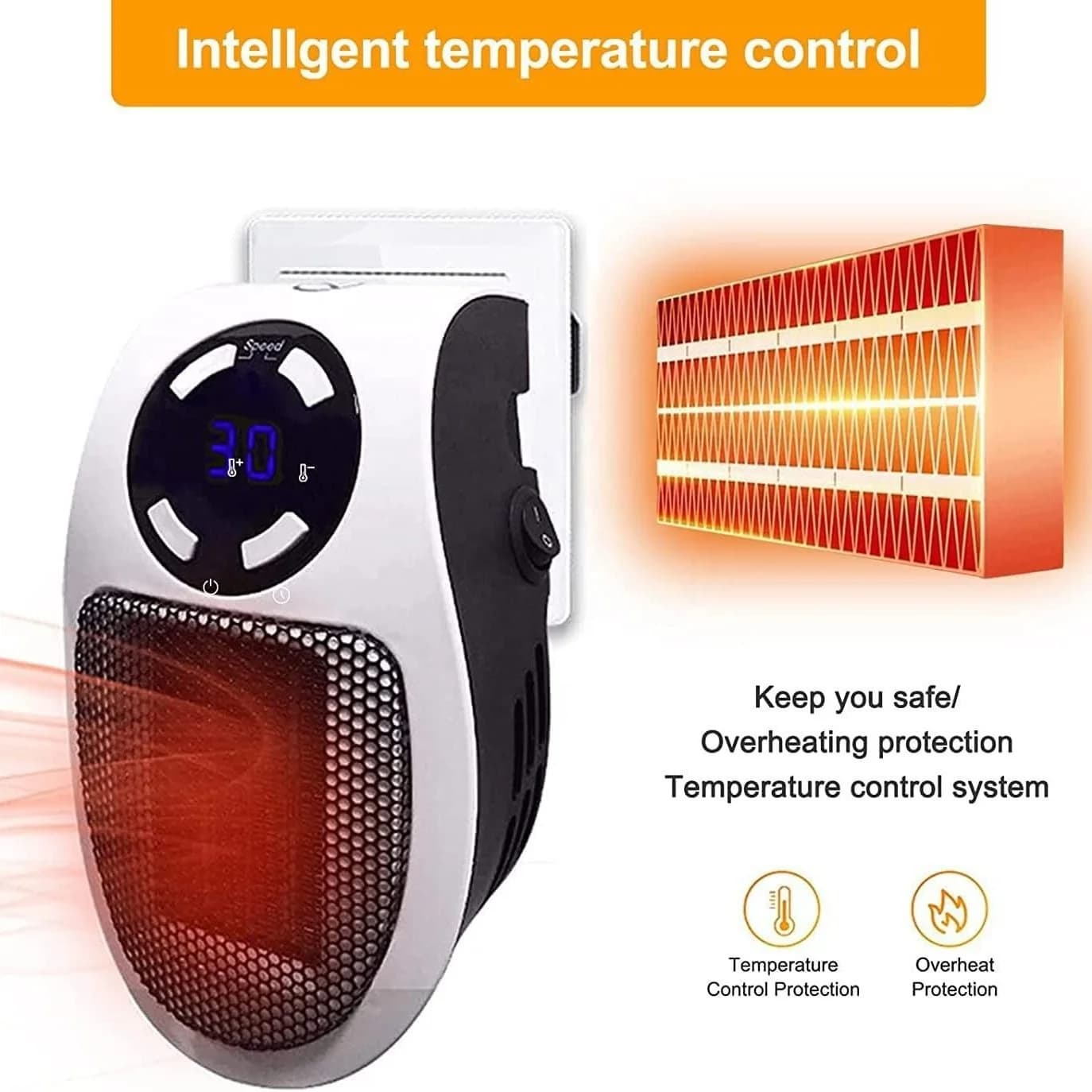Display Temperature Visualization Heater Mini Intelligent Heat Fan Winter Quick Heat Electric Heater Office Intelligent Heater 7