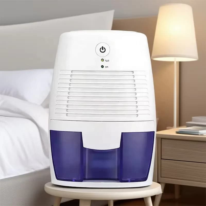 Compact Electric Dehumidifier with Simple Control Low Noise Operation and Auto Shut-Off Protection Ideal for Dorm Office
