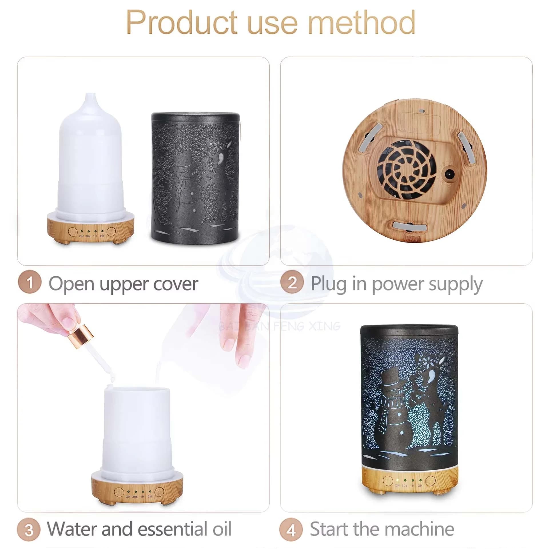 Iron Aromatherapy Diffuser Home Bedroom Diffuser Quiet Design Desktop Humidifier Can Help Sleeping 4