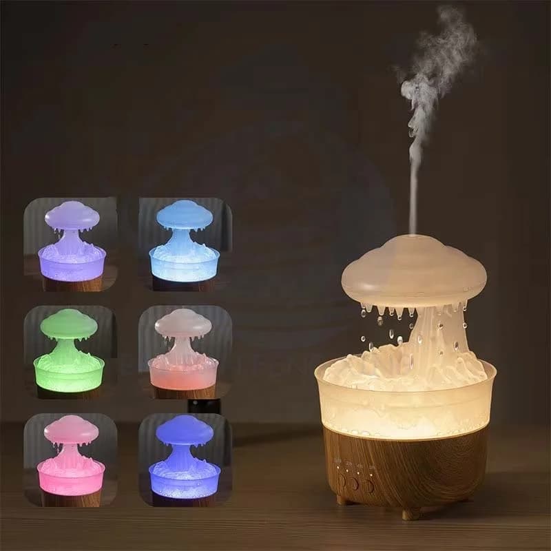 New Cloud Rain Drops Humidifier Aromatherapy Machine Household Creative Seven-colour Atmosphere Atomizer 7
