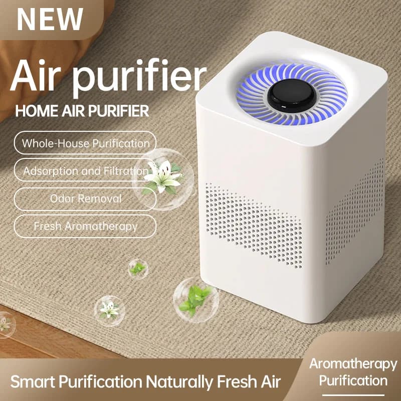 Silent USB Air Purifier for Home Built-in Aroma Diffuser Function Small Personal Ionizer with USB Plug Eliminates Odor Pollen 7