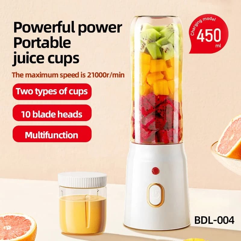 New High-power Juicing Cup Portable USB Rechargeable Small Auxiliary Ice Crushing Household Multifunction Juice Machine 3