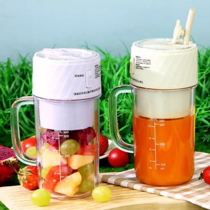 Simple and Durable Juice Cup Travel Camping Portable Electric Small Fruit Juice Extractor Multifunctional Juice Cup with Straw