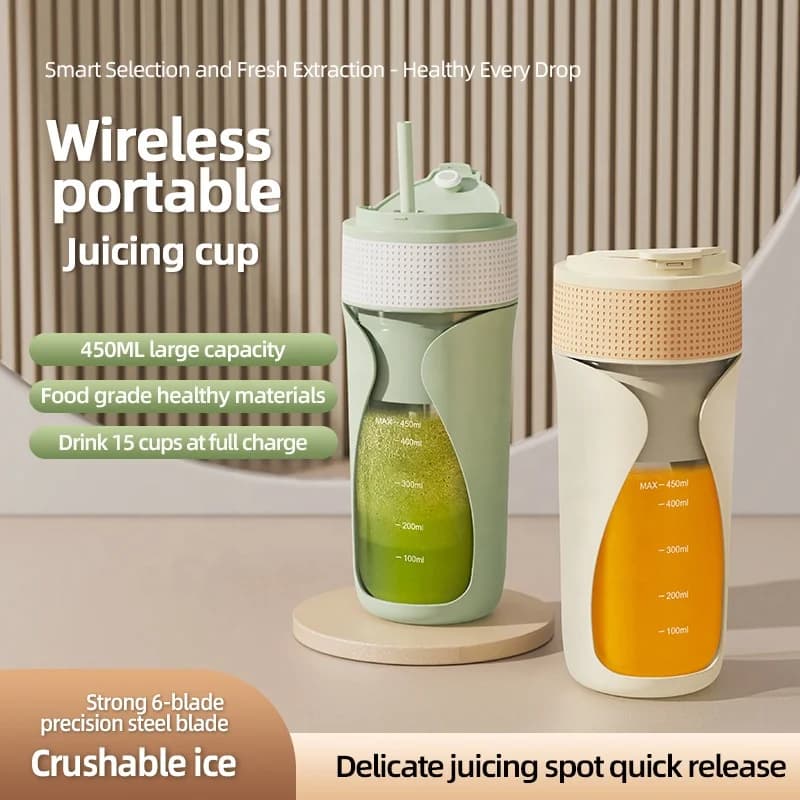 New Food-grade Material Electric Juicing Cup Household Small Portable Multifunction Can Crushed Ice Wireless Fruit Juicer 2