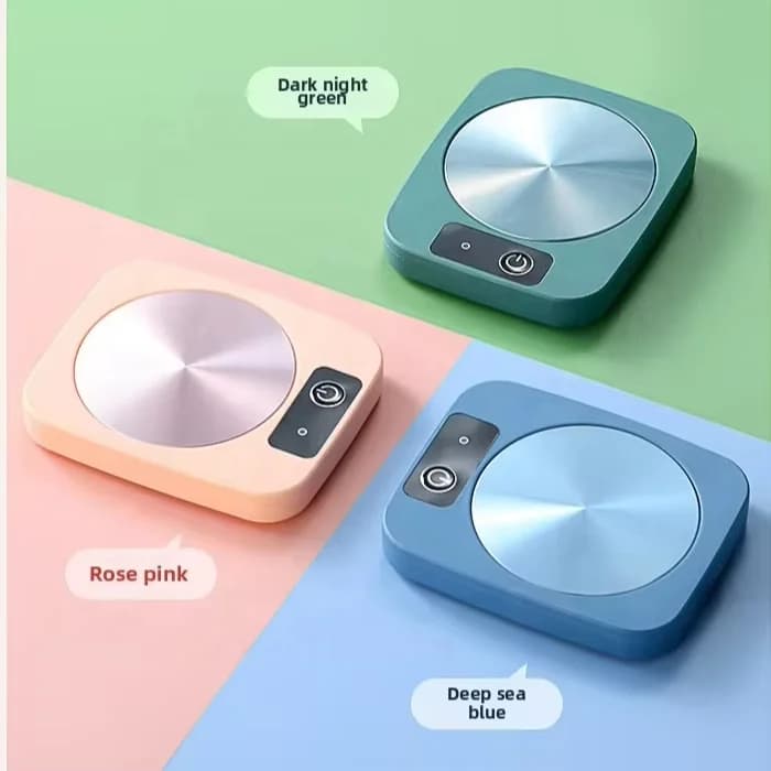 Square Rose Pink Beverage Heating Coaster Metal Heating Plate Electric Cup Warmer for Coffee Tea 6