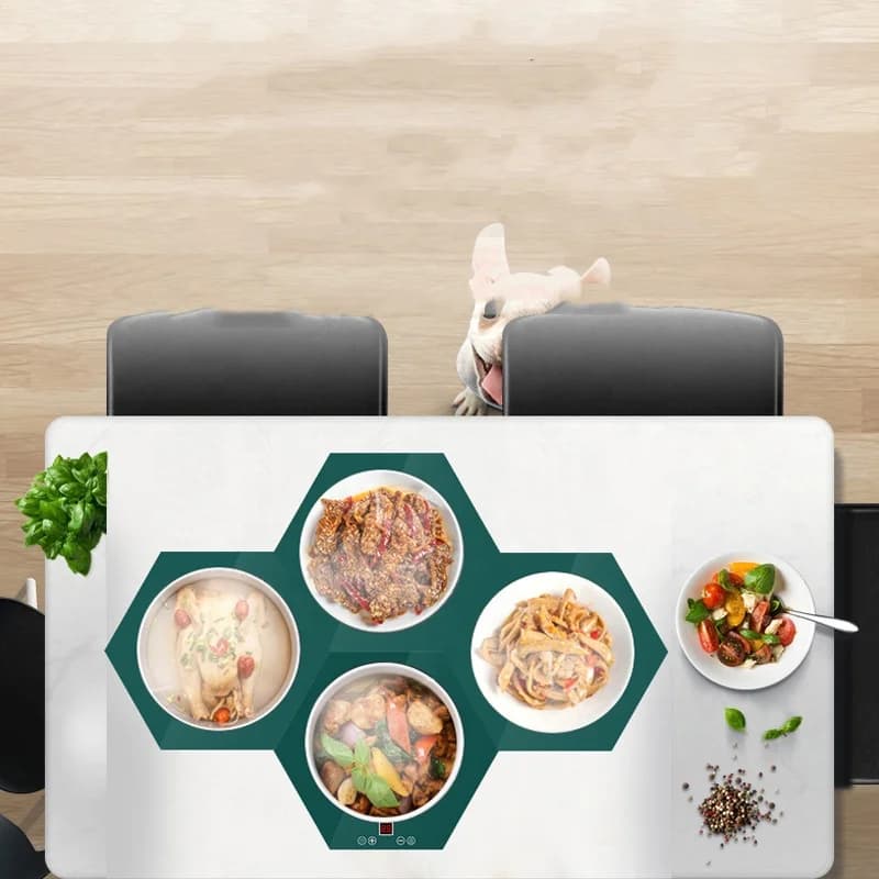 Casual Splicing Meal Warming Board Thermal Dining Table Home Use Multi-temperature Adjustment Hot Plate 6
