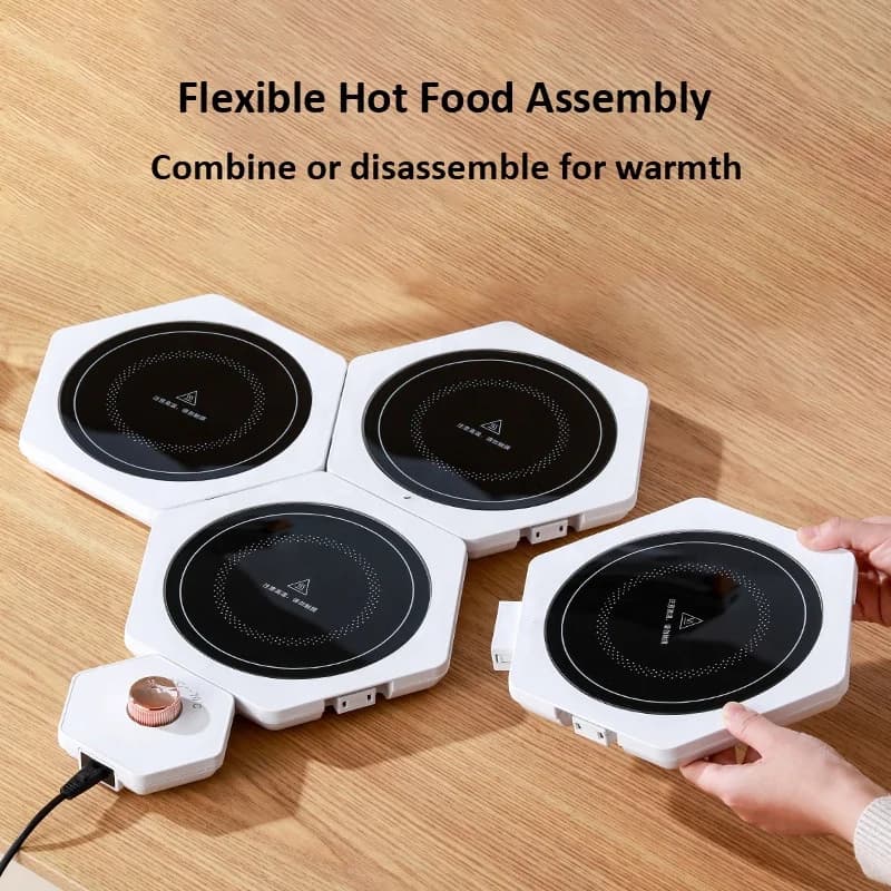 Multi-functional Splicing Design Warming Plate Household Meal Heating God Adjustable Temperature Does Not Pick Heating Plate 4