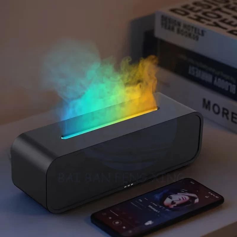Creative Dynamic Humidifier Home Desktop Flame Aromatherapy Diffuser Remote Control Ambient Lighting 3