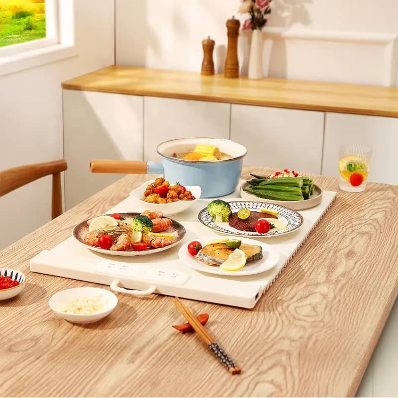 Home Food Warmer Tray Multifunctional Smart Heating Pad for Home Use Square Foldable Rapid-Heating Food Warmer Tray 6