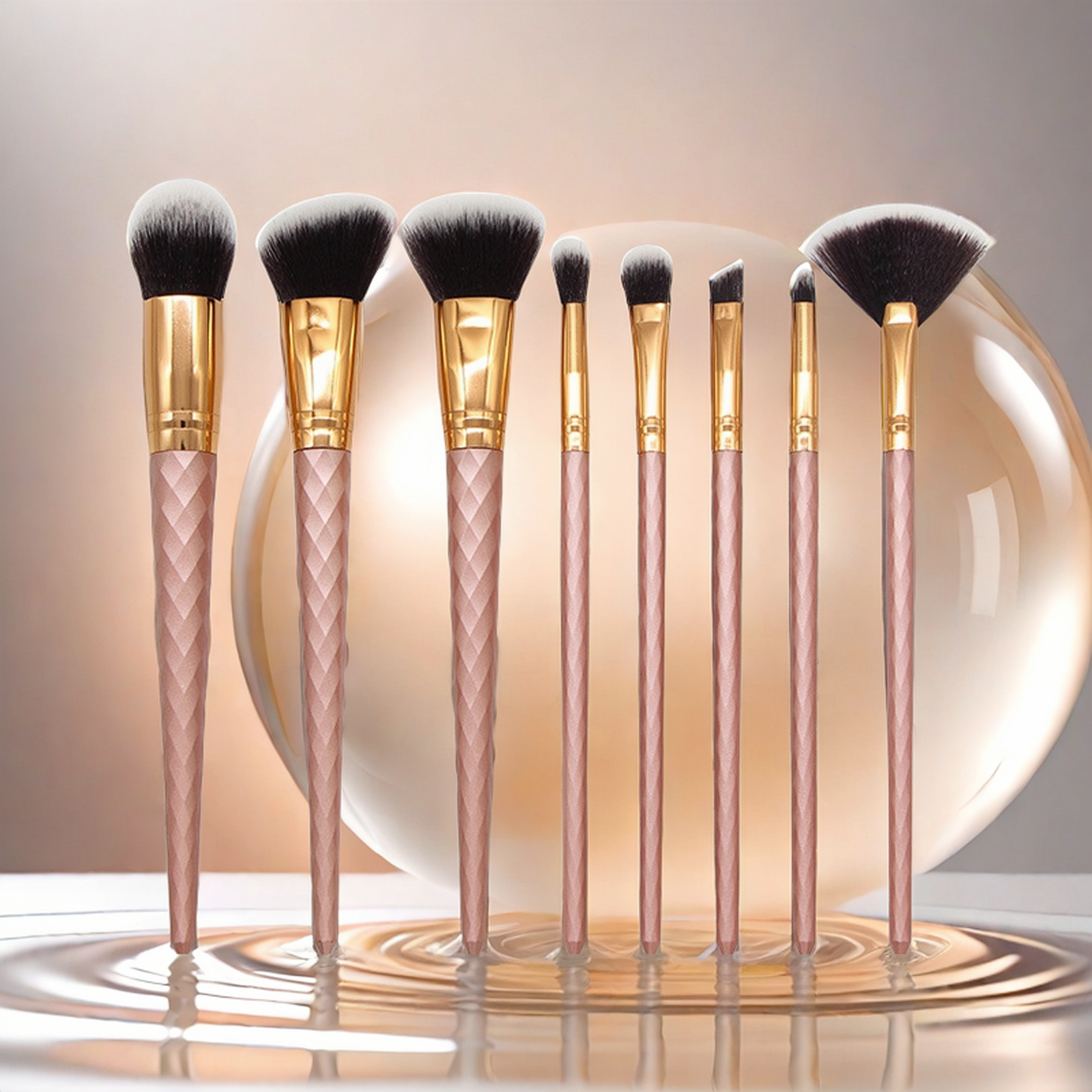 Rose Gold Spiral Makeup Tools