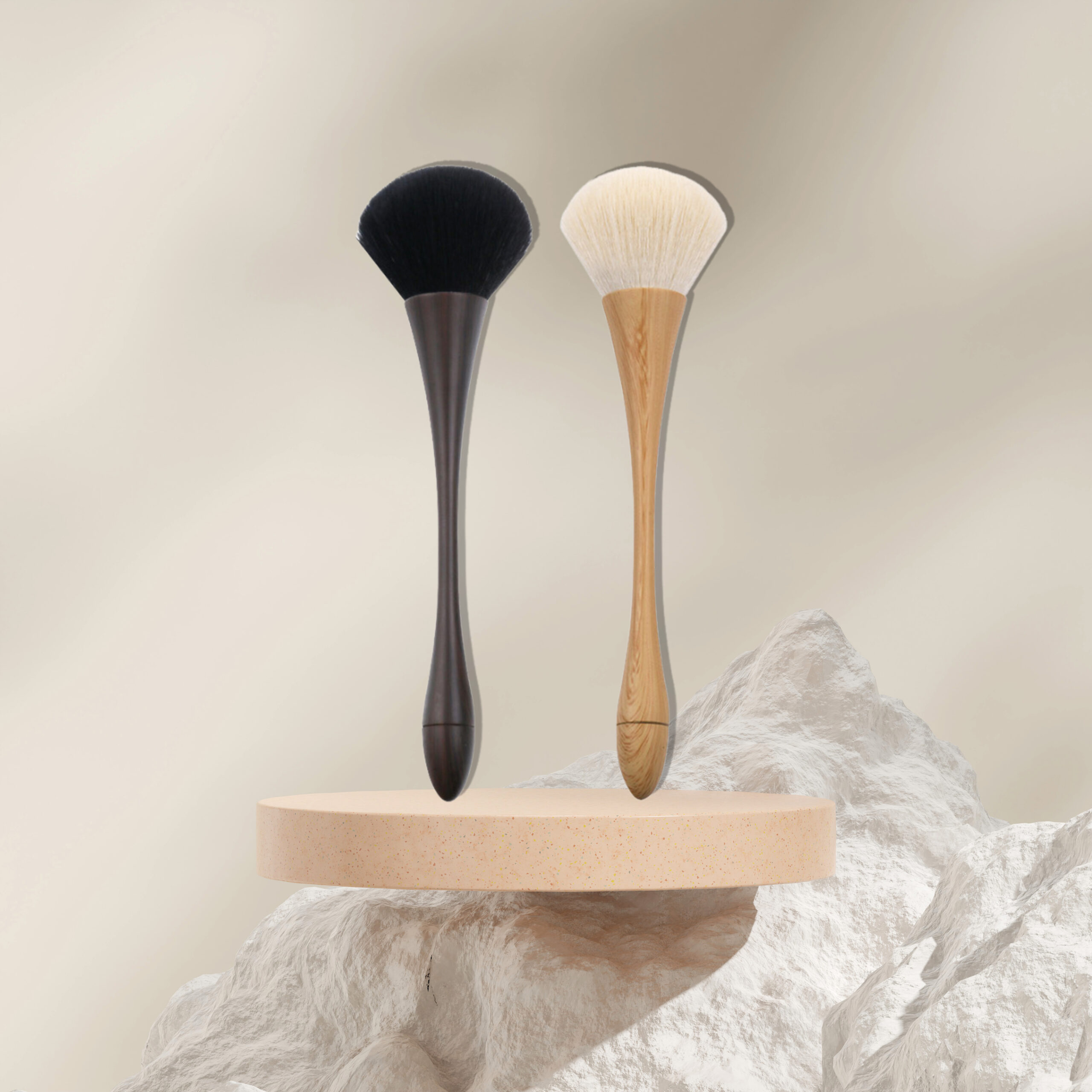 Single Bamboo Nail Dusting Brush For Makeup