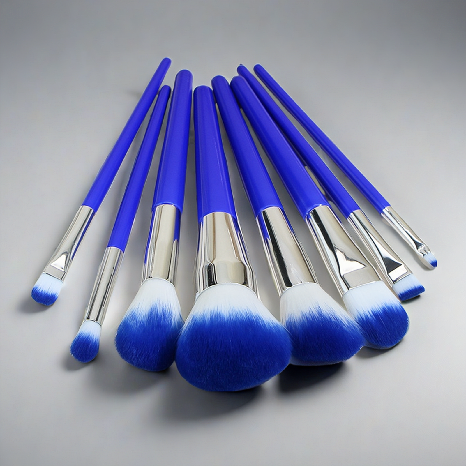 Dark blue 8 makeup brush set