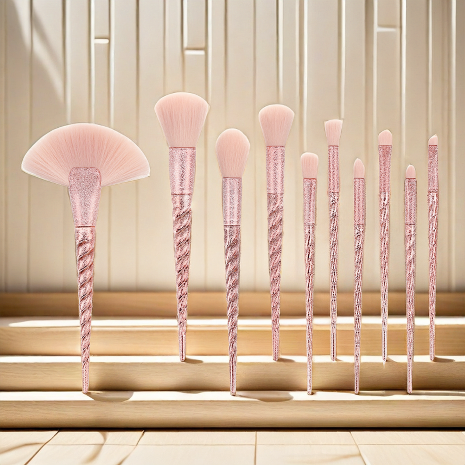 10 pcs Matte Spiral Makeup Brushes