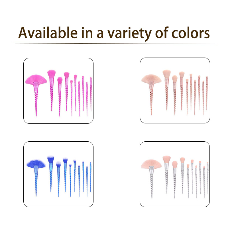 10 pcs Matte Spiral Makeup Brushes